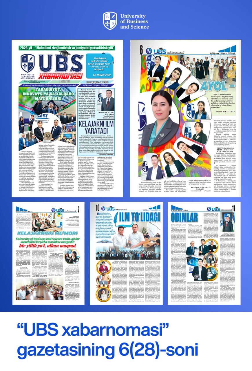 Sevimli "UBS xabarnomasi" gazetamizning yangi soni nashrdan chiqdi!